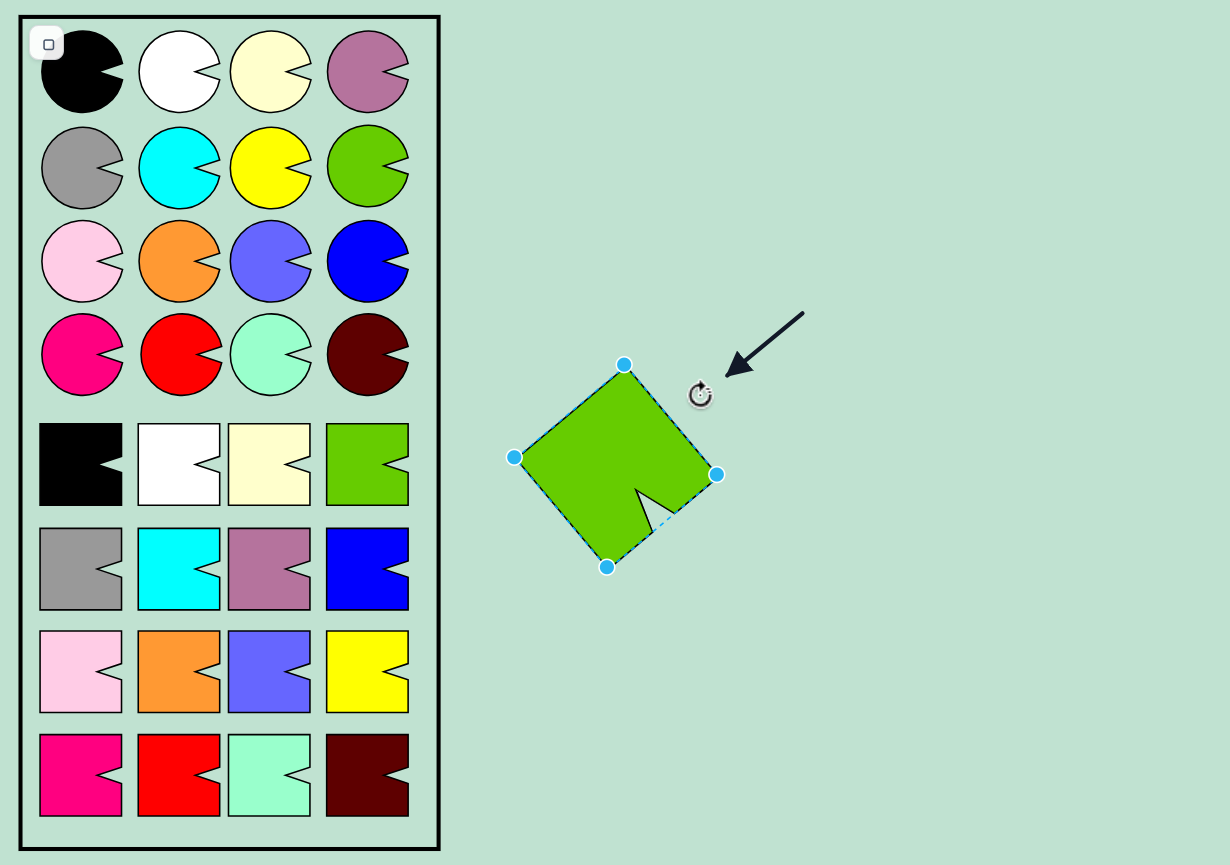 Rotating a rep with the round arrow