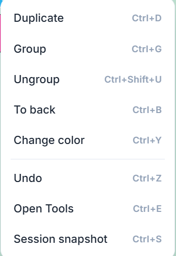 Right-click menu with Group